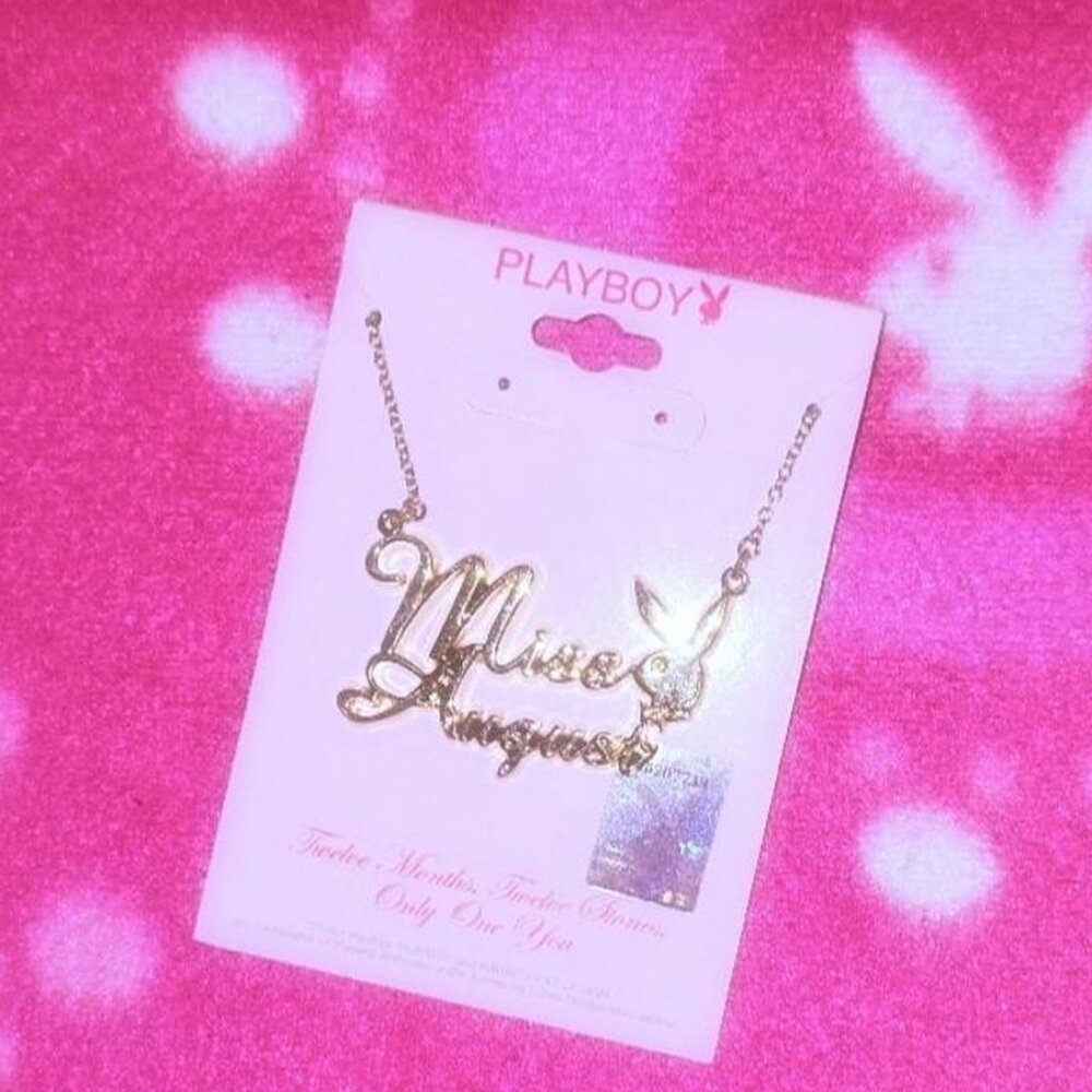 Vintage Playboy Playmate Gold Necklace- Miss August
